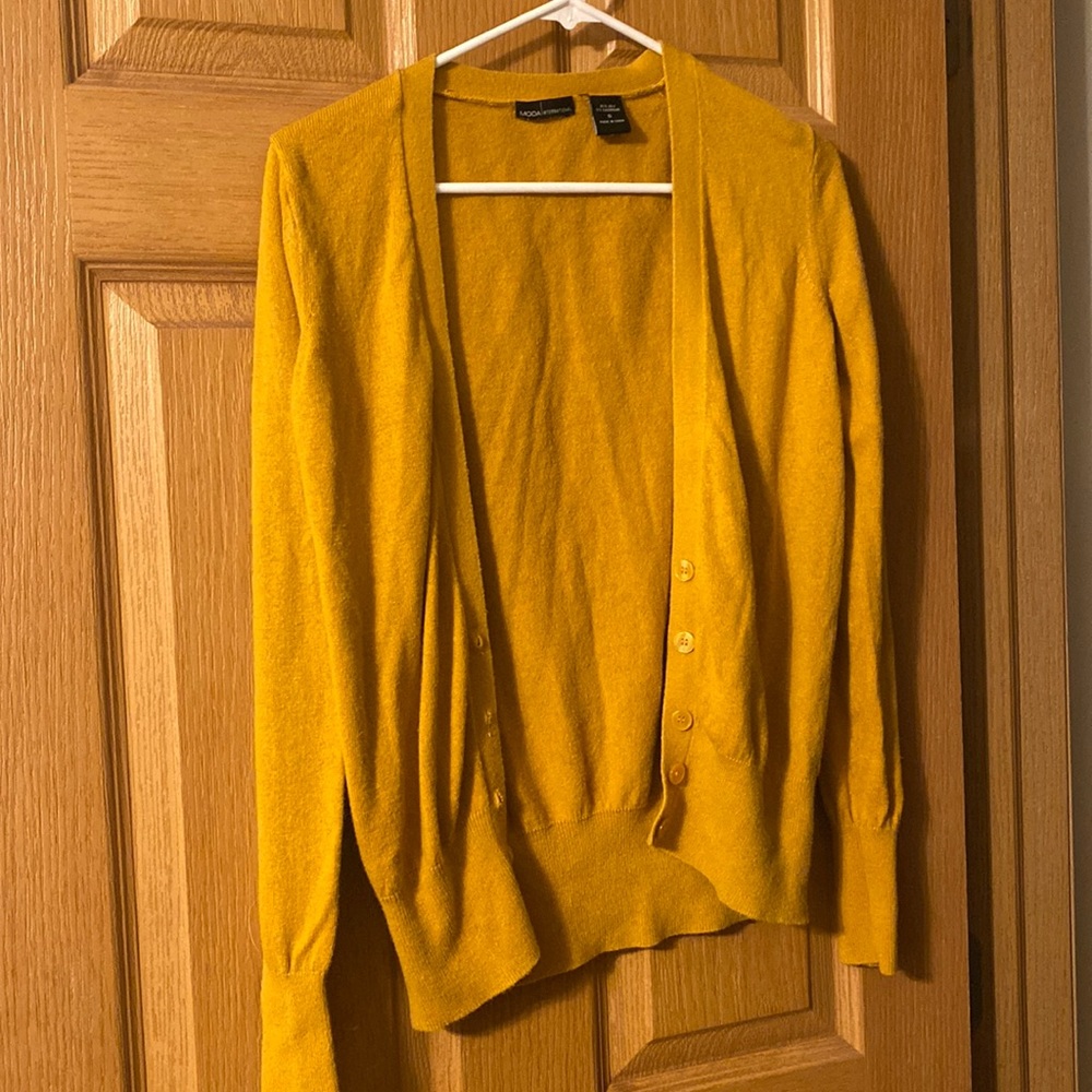 Mustard Yellow Cardigan (silk and cashmere)